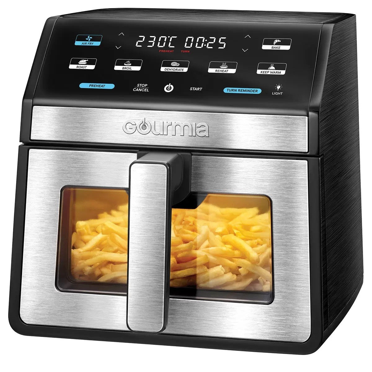 Gourmia Digital Air Fryer 7.6L With Light & Window Black 7 Fry Functions