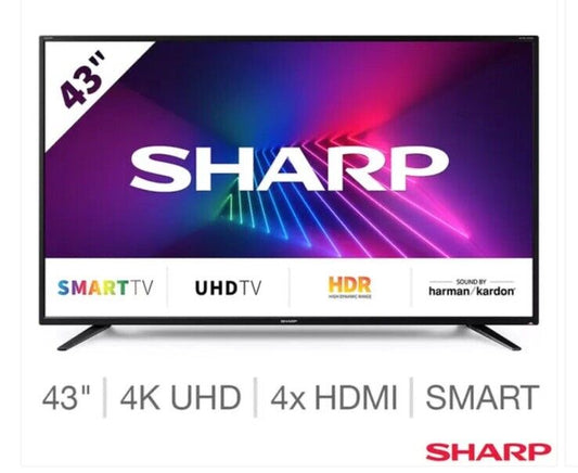 Sharp 4T-C43EH2KF2FB 43 Inch 4K Ultra HD Smart TV 43EH2K