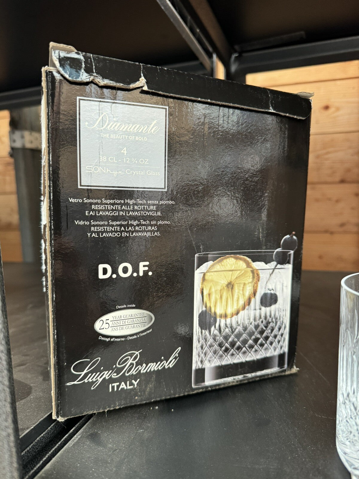 Luigi Bormioli Diamante DOF Glasses Durable Dishwasher Safe - 3 Pack - 380ml