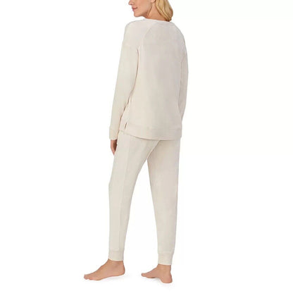 Carole Hochman Ladies Velour Lounge Set In IVORY