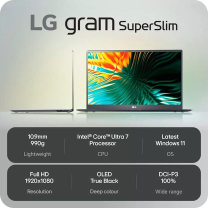 LG Gram SuperSlim 15" Laptop 15Z90ST-G.AD85A1 Intel Ultra 7 32GB RAM 512GB SSD