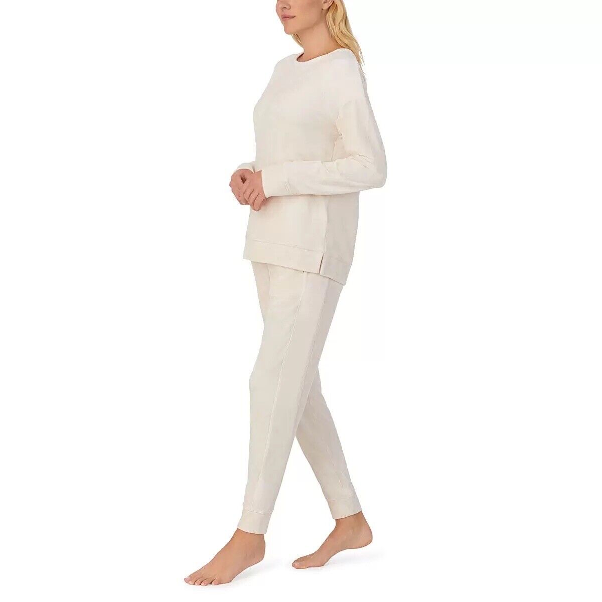 Carole Hochman Ladies Velour Lounge Set In IVORY