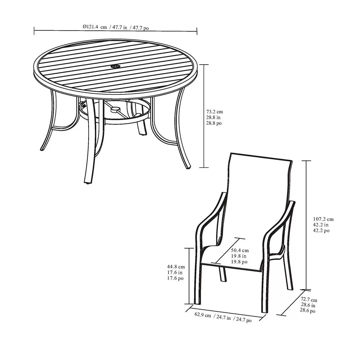 NEW Agio Alki 5 Piece Sling Dining Set + Cover