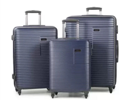 Rock Pacific 3 Piece Hardside Luggage In Navy, New- Box Open