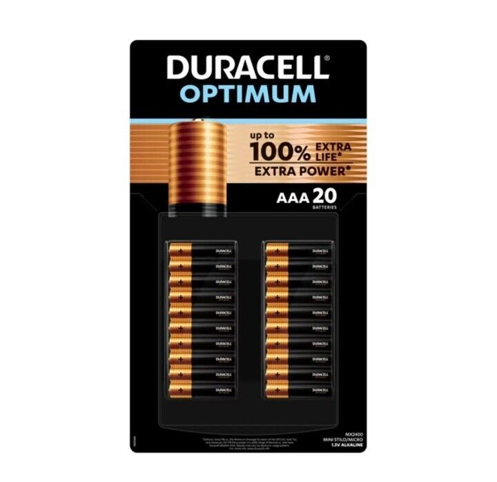 Duracell Optimum AAA Batteries 100% Extra Life Extra Power Battery