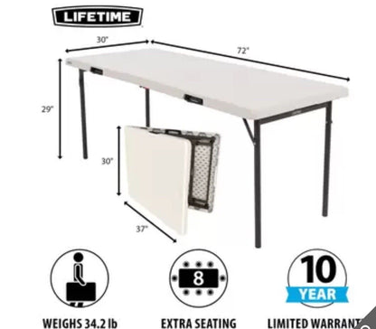 Lifetime 6ft Fold in Half Commercial Grade Table