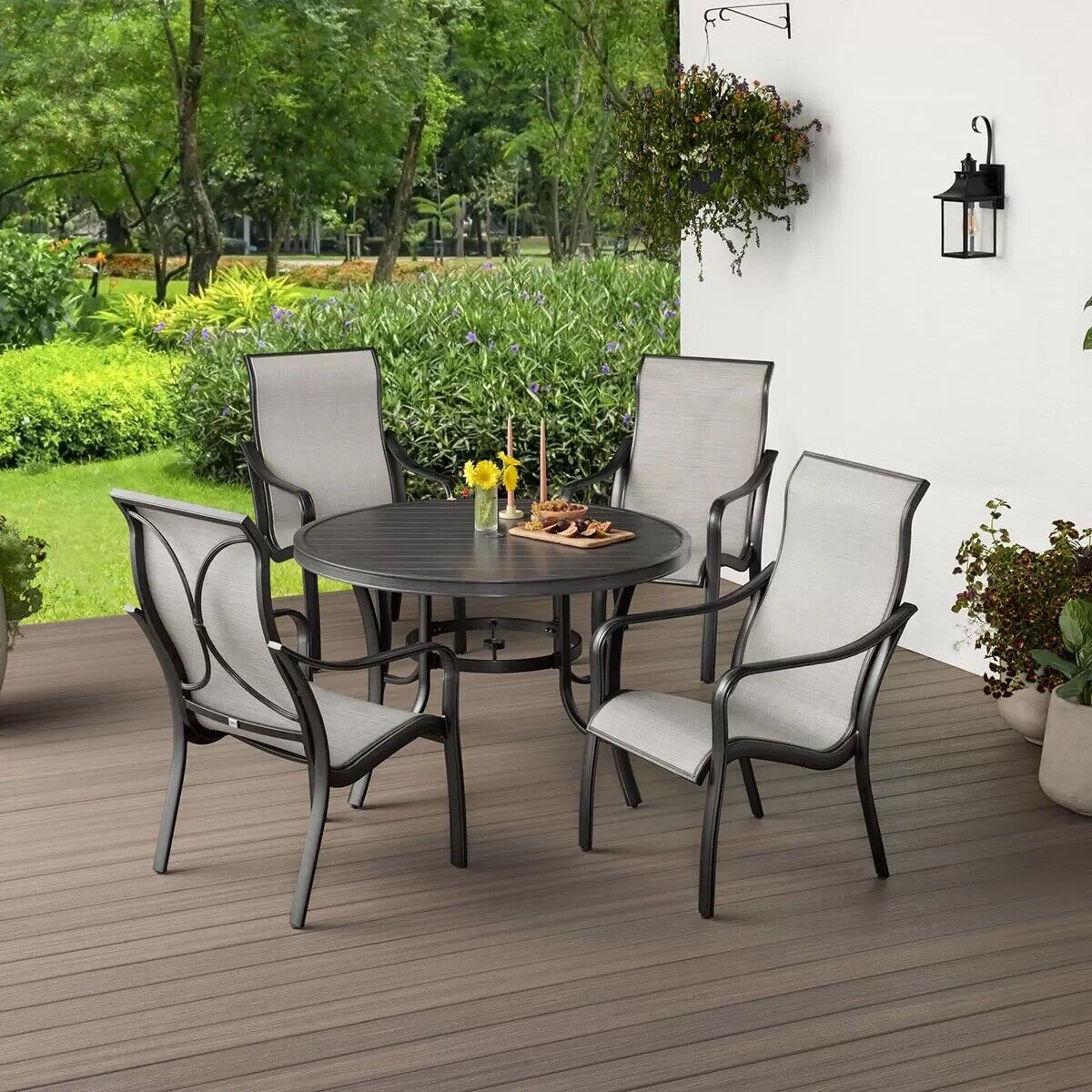 NEW Agio Alki 5 Piece Sling Dining Set + Cover