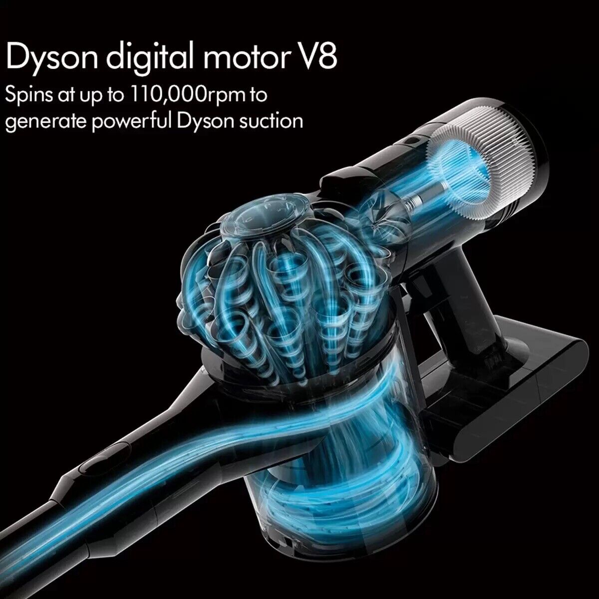 Dyson V8™ Total Clean Stick Vacuum Cleaner (Black/Silver) Used Perfect