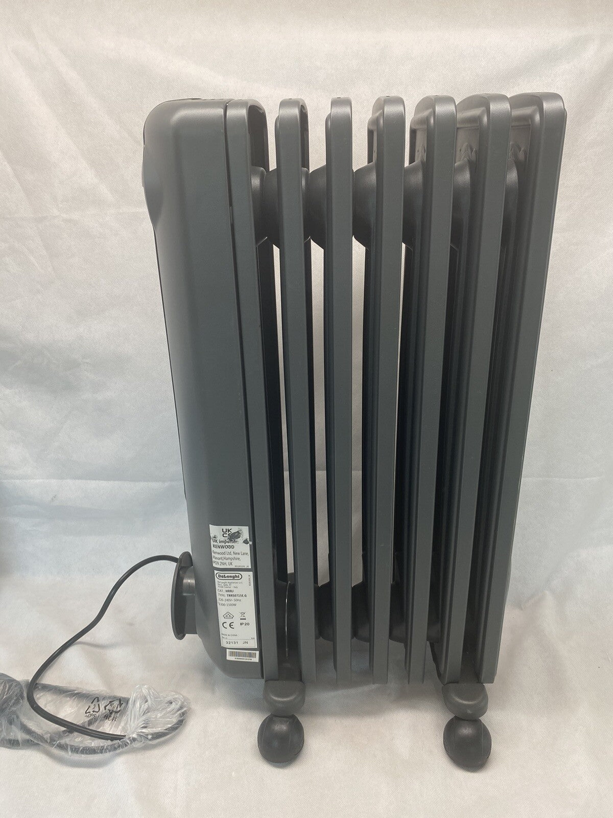 Delonghi Radia S Oil Filled 1.5kW Grey Radiator TRRS0715E.G De’longhi *Used*