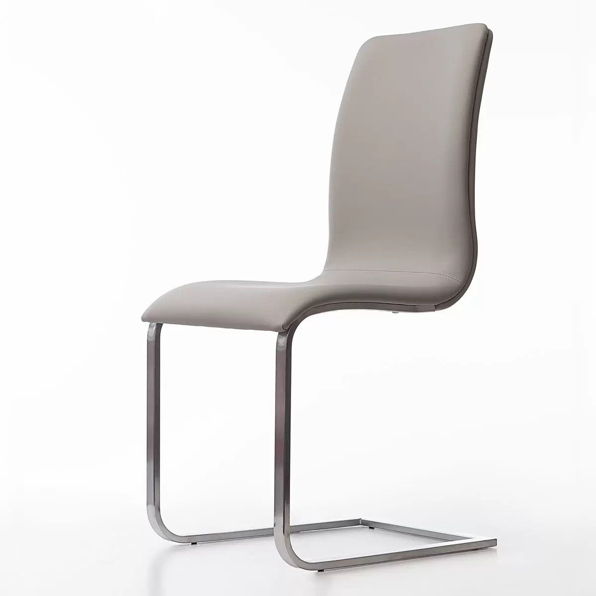 Peressini Rio Light Grey Faux Leather Dining Chair, 2 Pack