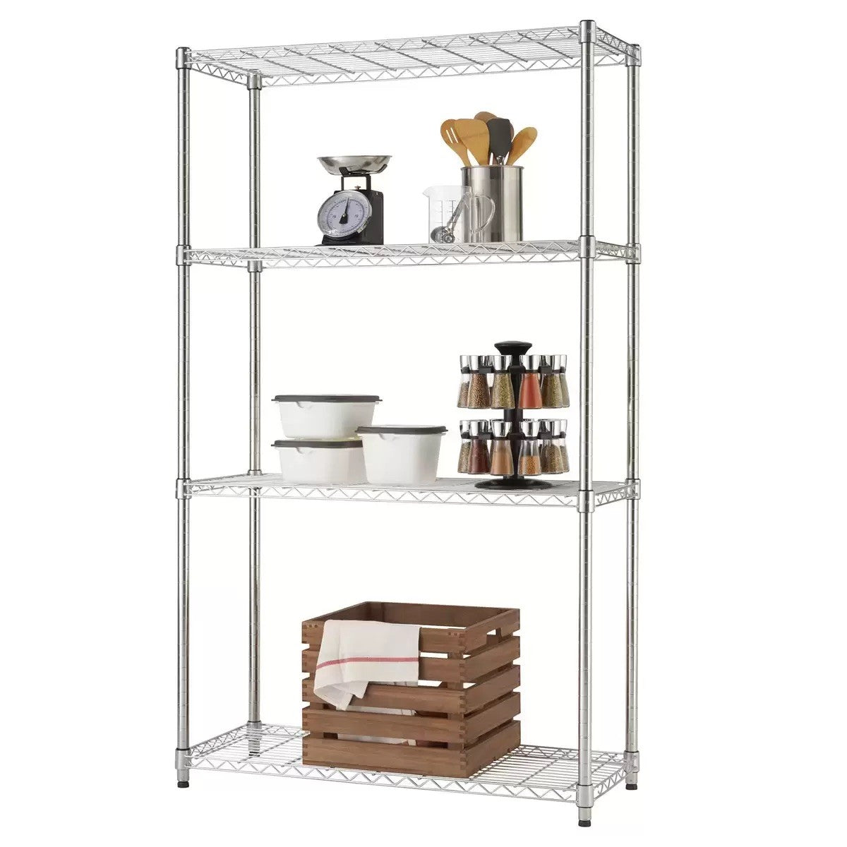 TRINITY EcoStorage™ 4-Tier Chrome Storage Unit