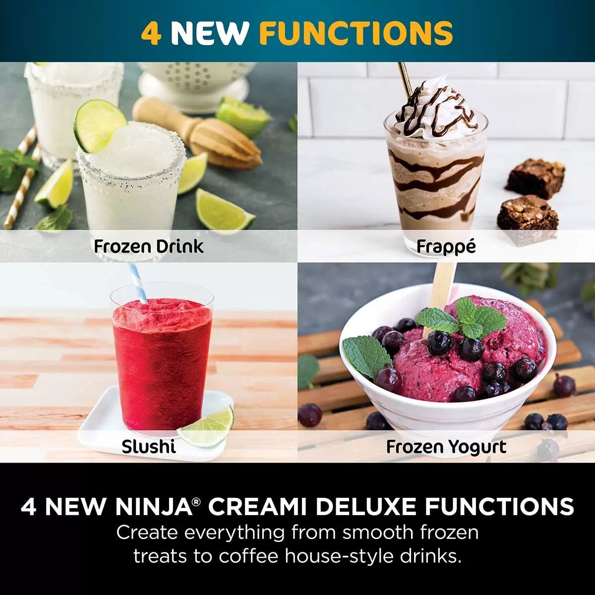 Ninja Creami Deluxe Ice Cream and Frozen Drink Maker [NC501UK] 10-in-1 EXD