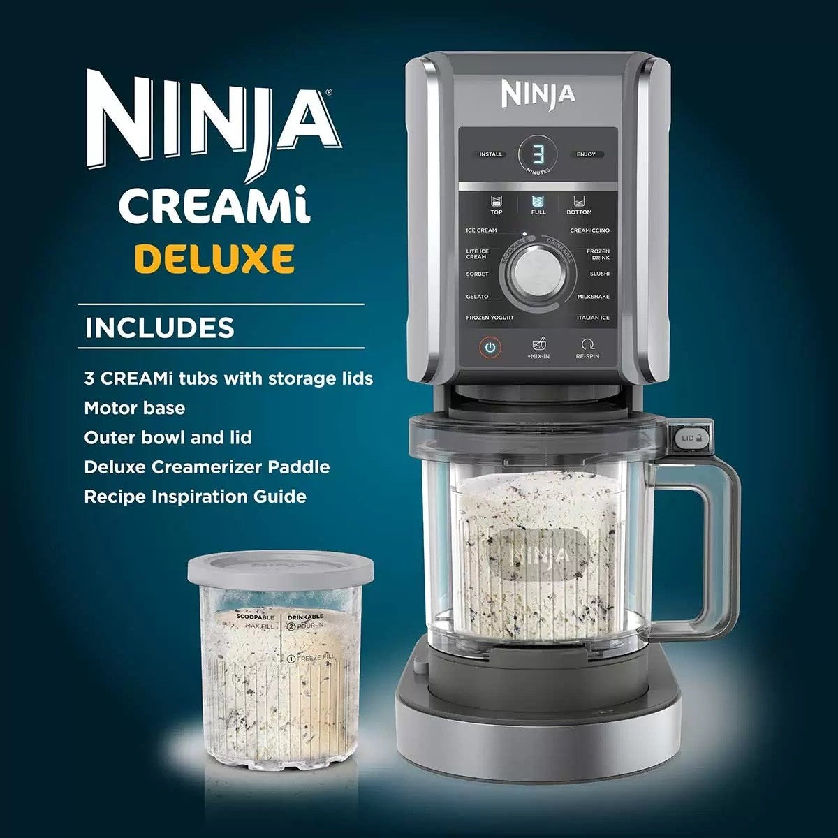 Ninja Creami Deluxe Ice Cream and Frozen Drink Maker [NC501UK] 10-in-1 EXD