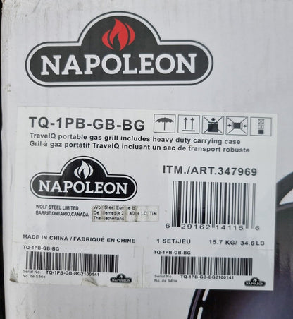 NEW Napoleon TravelQ Portable Propane Gas Barbecue Grill in Blue Black