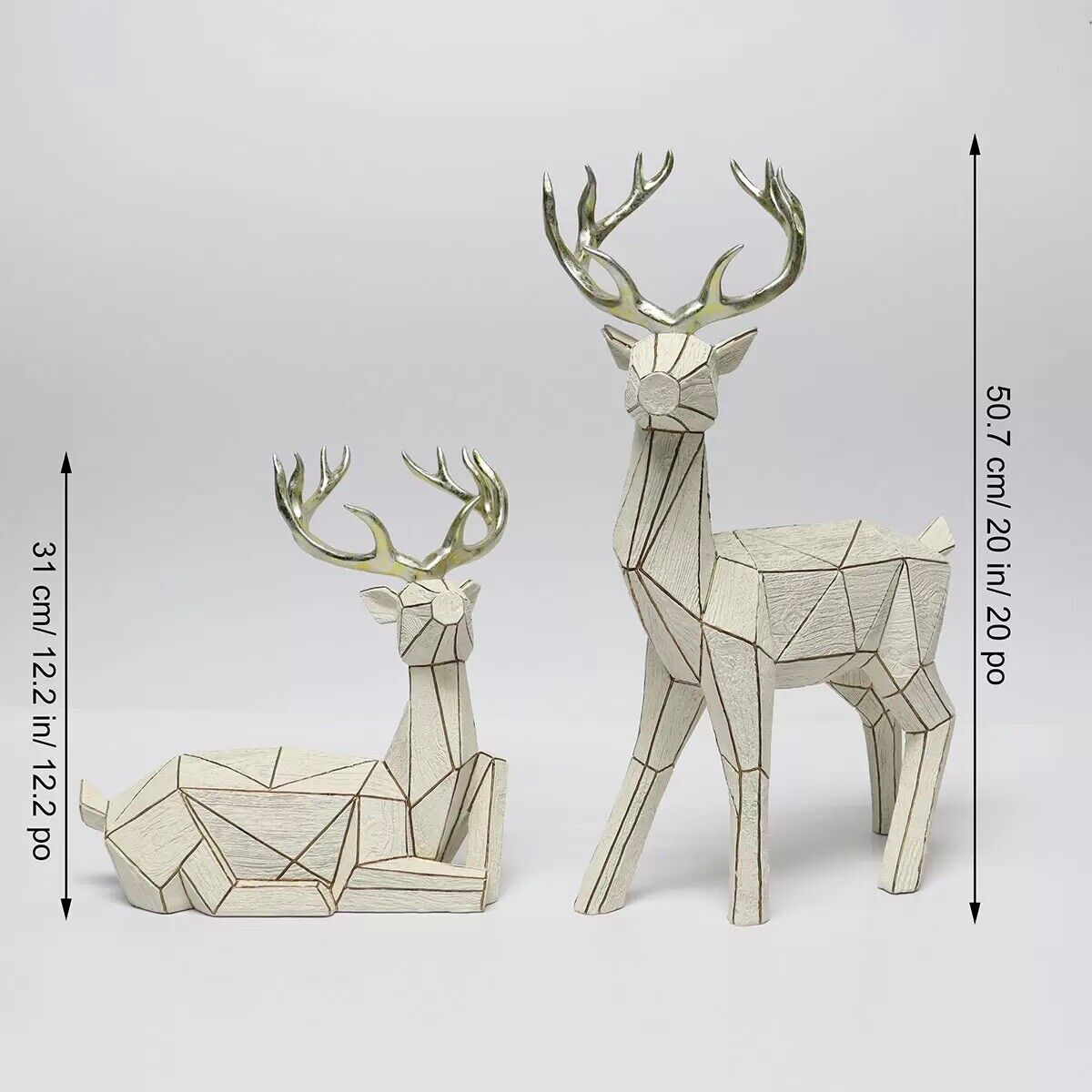 20 Inch (50.7cm) 2 Piece Geometric Deer Set Christmas Reindeer