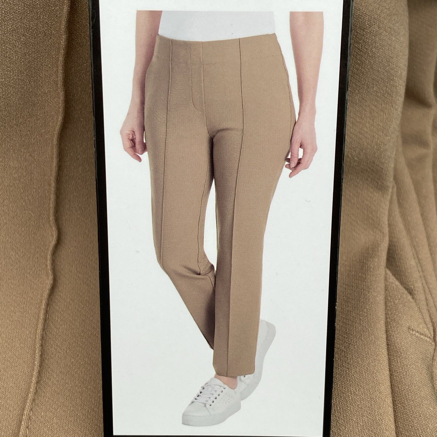 Hilary Radley Ladies Comfort fit Slim Leg Stretch Pull On Pant Camel S M L XL