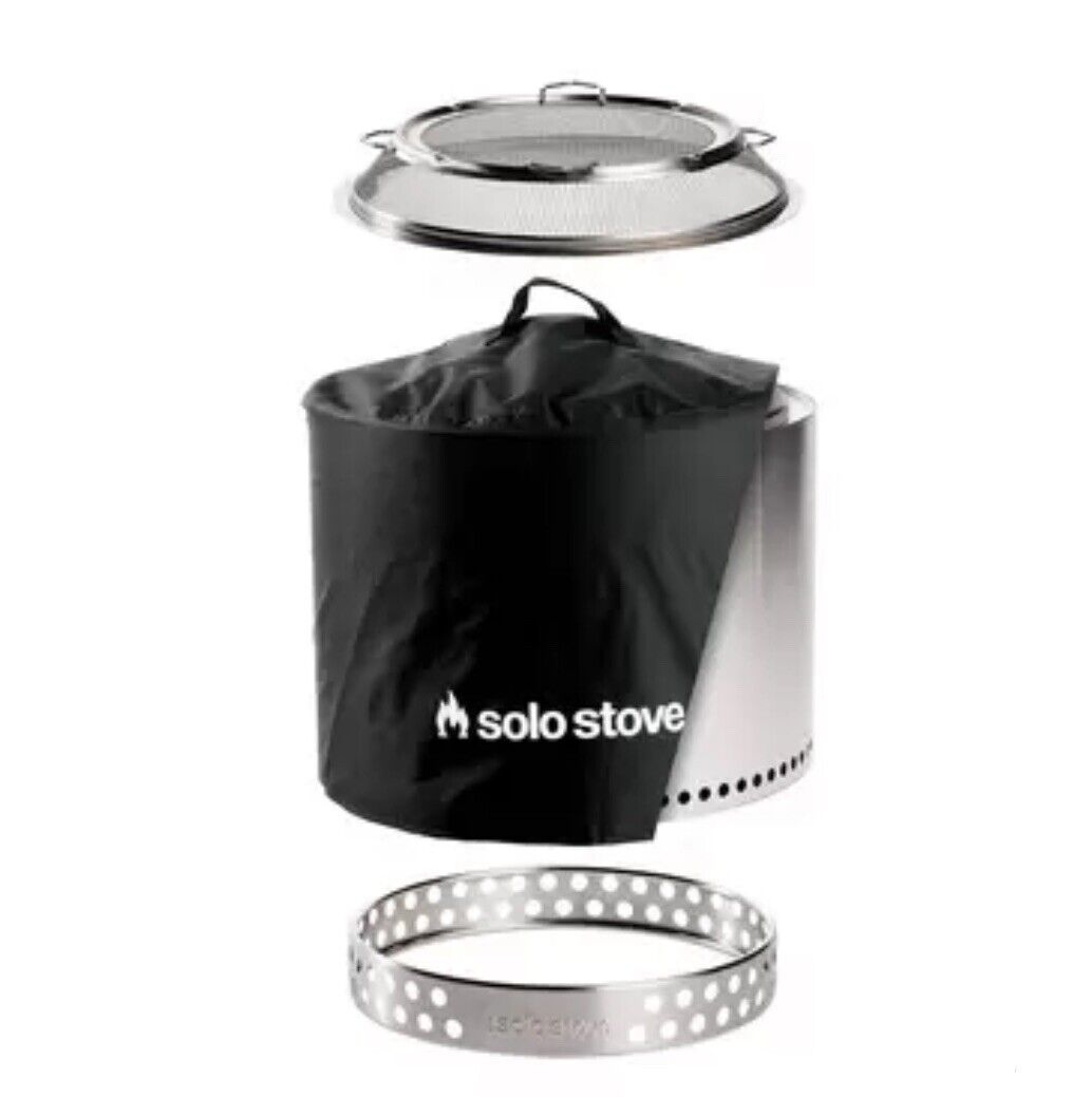 Solo Stove Bonfire 2.0 Wood Burning Stainless Steel Fire Pit Bundle-New & Sealed