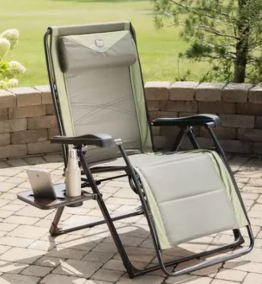 Timber Ridge Zero Gravity Folding Lounger with Side Table**