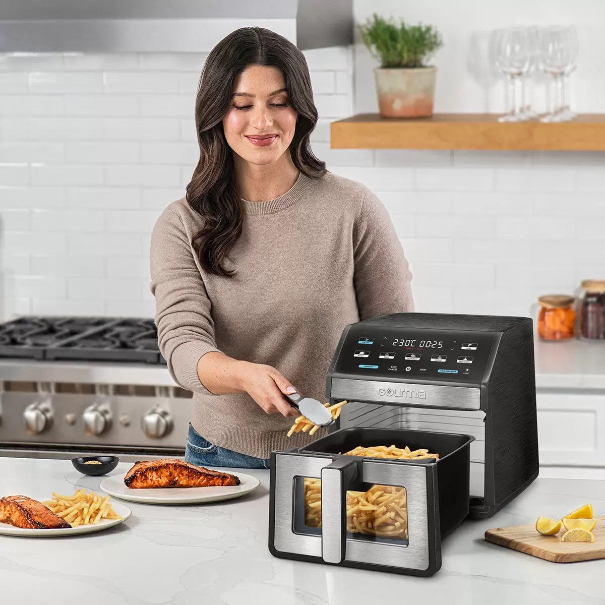 Gourmia Digital Air Fryer 7.6L With Light & Window Black 7 Fry Functions