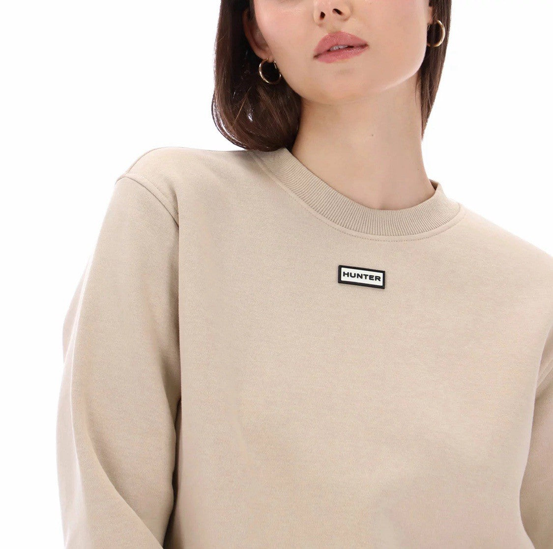 Hunter Women's Crewneck Sweater In Taupe, Large