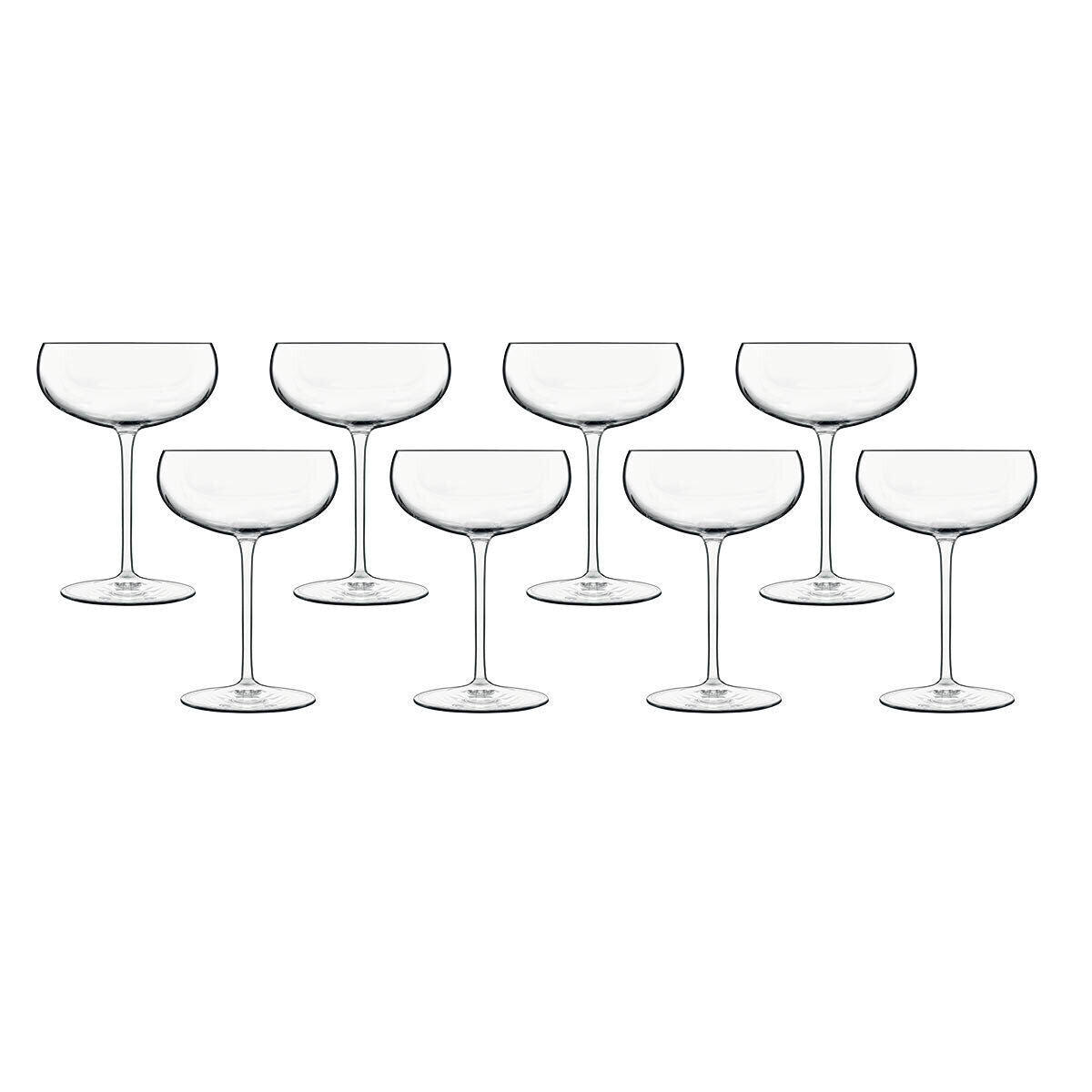 Luigi Bormioli Talismano Crystal Martini Glasses, 8 Pack