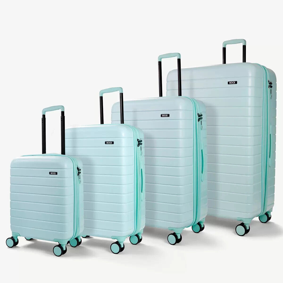 Rock Novo 4 Piece Hardside Luggage Set in Pastel Green