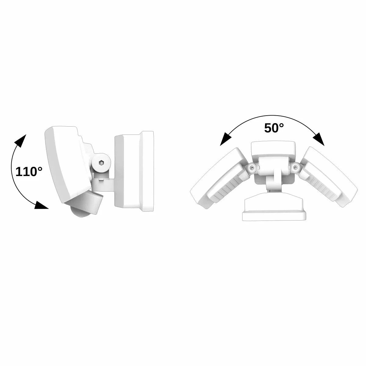 Lutec Solar Motion Sensor Hybrid Security LED Flood Light White Outdoor Lighting