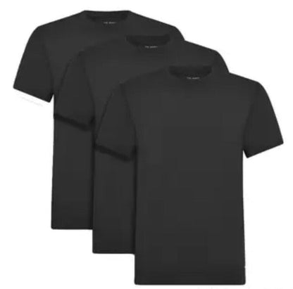 Ted Baker Men's Cotton Stretch Crew Neck T-Shirt 3 Pack, Black, Uk Size L