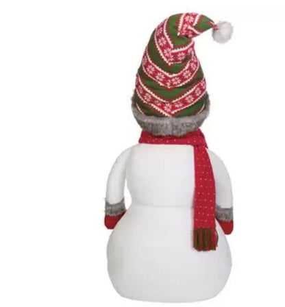 3.9ft (1.2m) Soft Sculpture Cosy Stocking Cap Snowman