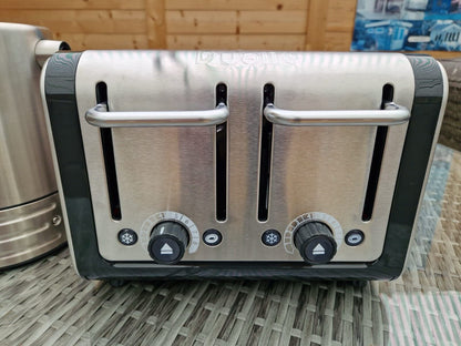 Dualit Architect 1.5L Kettle & 4 Slot Toaster Set in Midnight Grey Brushed