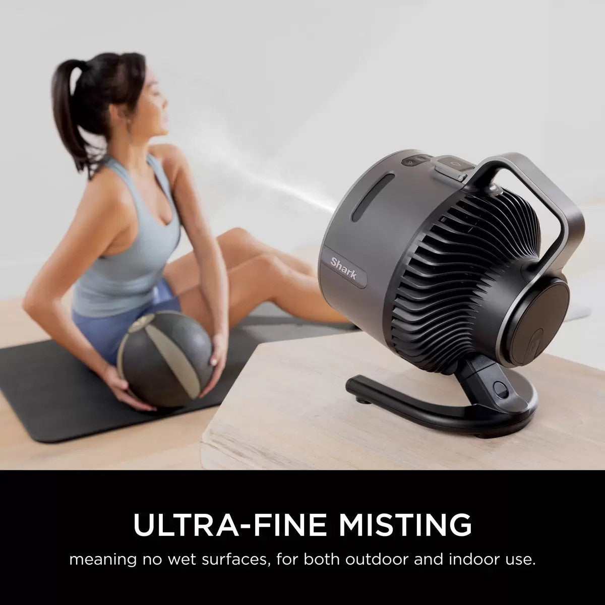 Shark FlexBreeze HydroGo Misting Fan in Charcoal, FA050UK