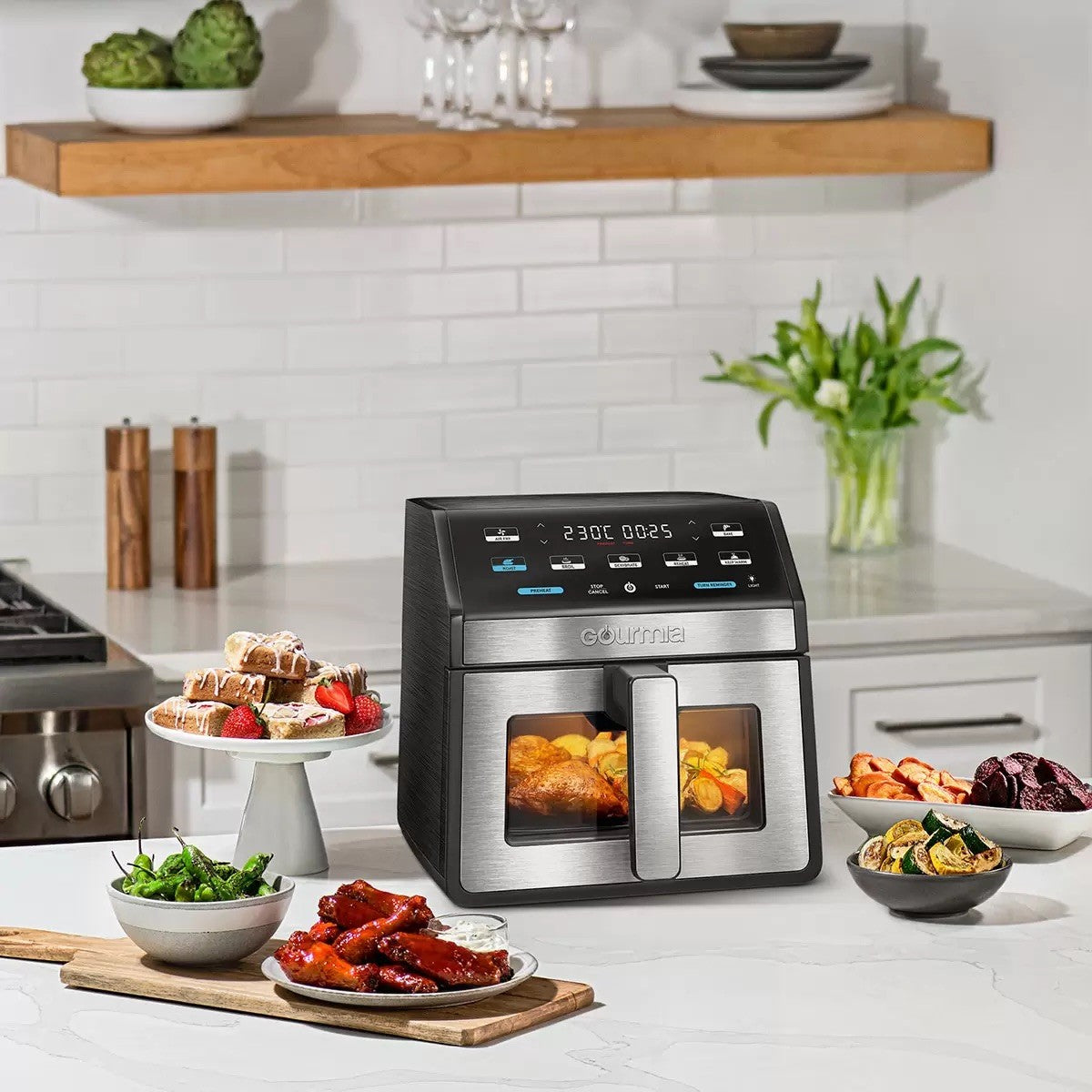Gourmia Digital Air Fryer 7.6L With Light & Window Black 7 Fry Functions