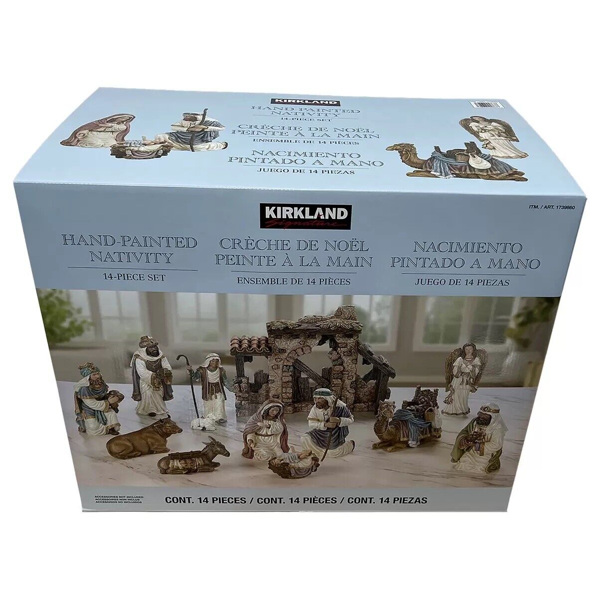 4.1ft (0.42m) Kirkland Signature 14 Piece Hand Painted Nativity Set NEW