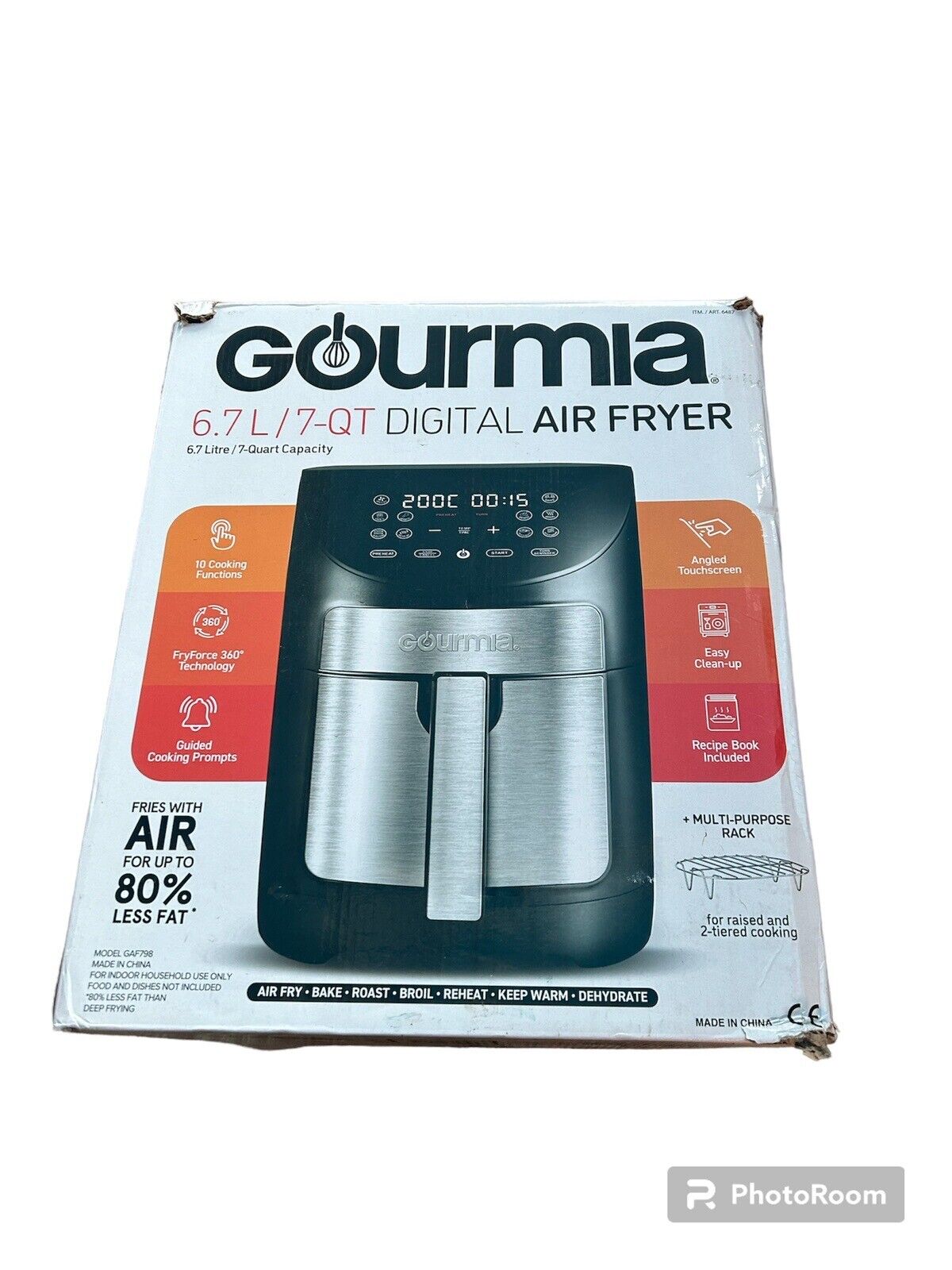 Gourmia 6.7L Digital Air Fryer / Air Fry - Bake - Roast Free Delivery **ED3