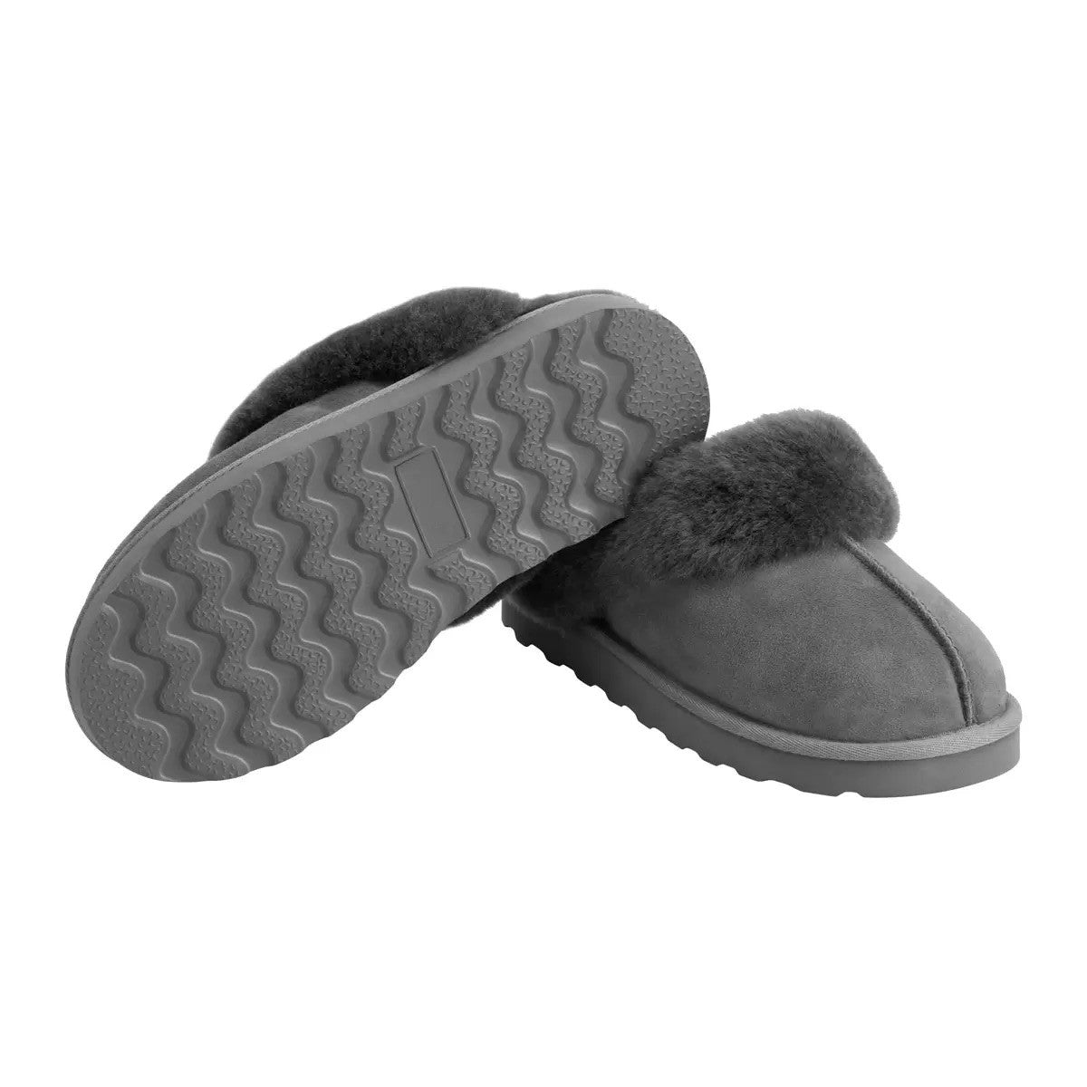 Kirkland Signature Women's Shearling Slippers in Grey, UK 8