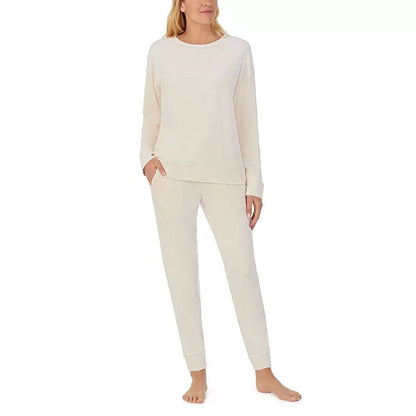 Carole Hochman Ladies Velour Lounge Set In IVORY