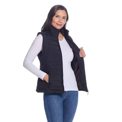 Weatherproof Ladies Quilted Plush 3/4 Vest in Black Size Large