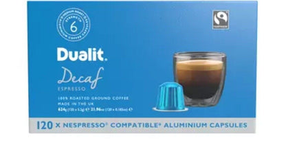 Dualit Decaf Nespresso Compatible Aluminium Coffee Capsules 120 Servings