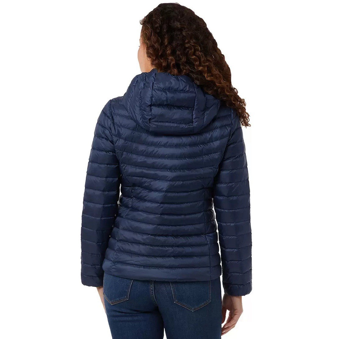 32 Degrees Ladies Short Down Jacket with Detachable Hood in Blue, Extra-Large