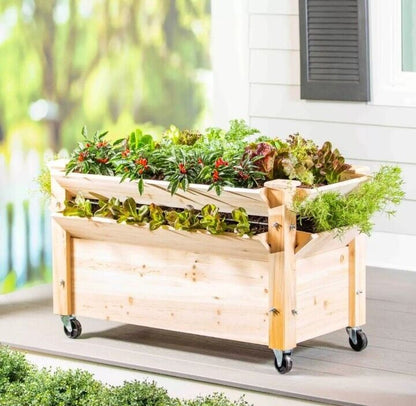 Evergreen 1.2m Rolling Deck All SeasonPlanter / 100% FSC Wood NEW