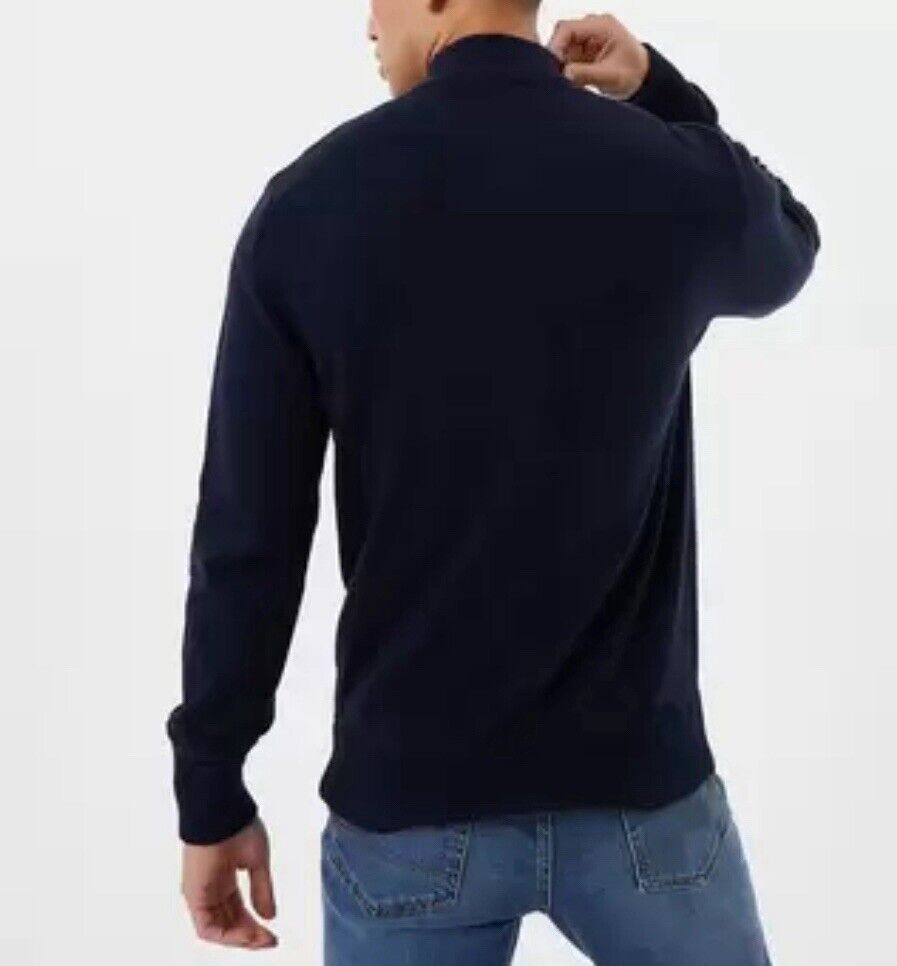 Jack Wills Men's Funnel Neck 1/2 Zip Sweater in Navy, XL