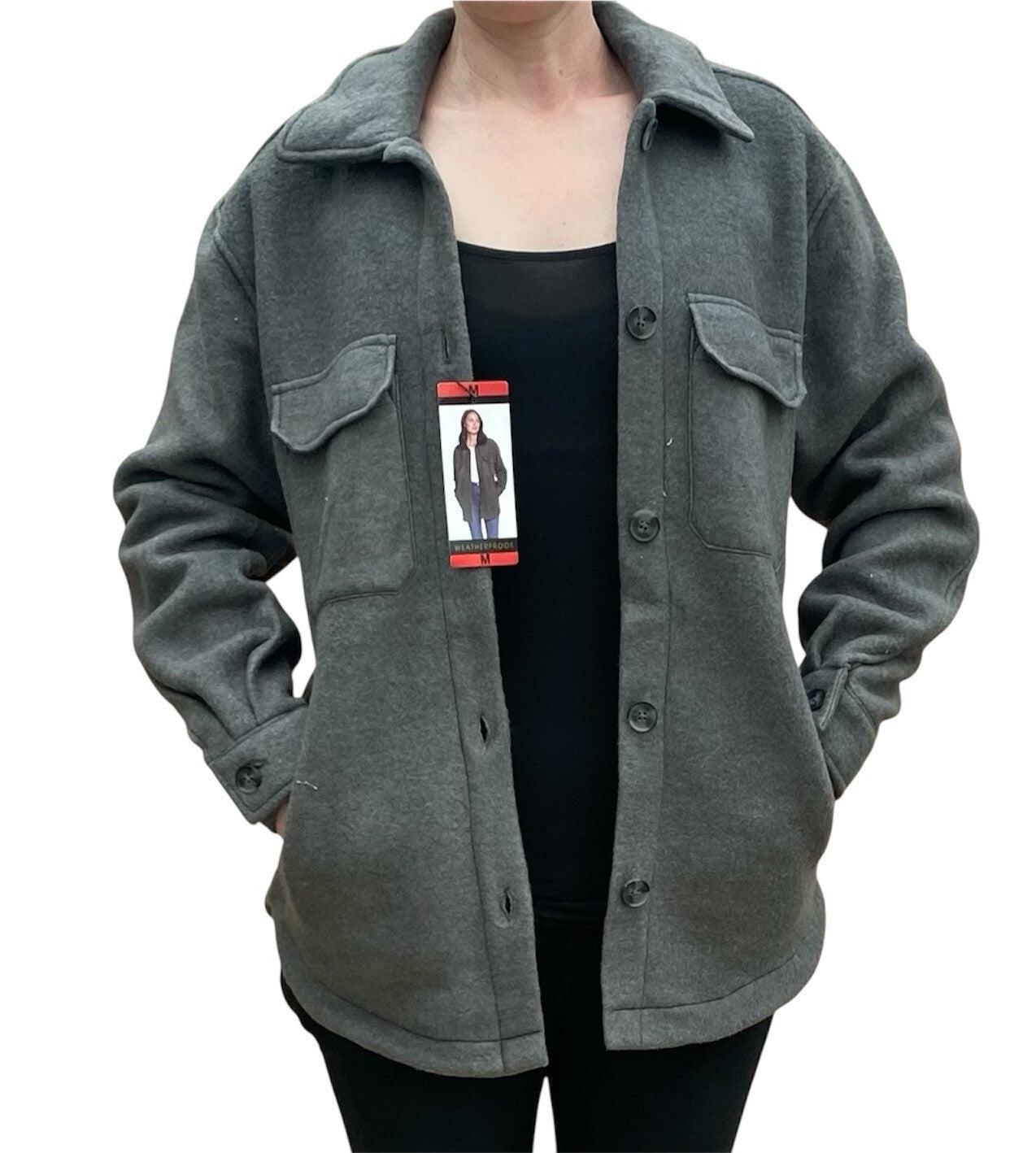 Weatherproof Garment FLEECE SHACKET Charcoal Grey S M L XL