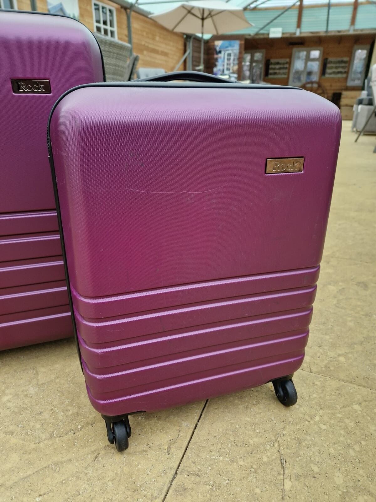 Rock Byron 3 Piece Hardside Luggage Set in Purple - Used-