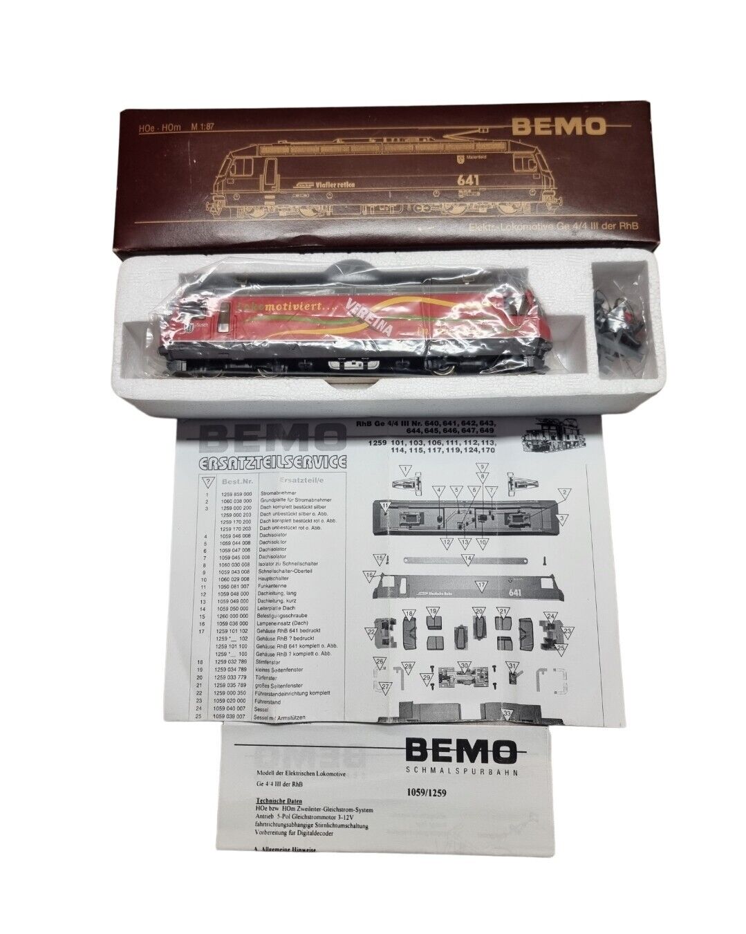 Bemo 1259118 Electric Locomotive Ge 4/4 III Werbelok " Vereina "  RhB GS  - NEW