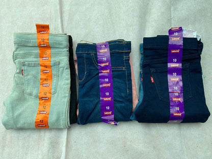 Levi's Girls Pull On Jeans Jeggings Light Mid Navy Black Indigo pink  *74 pairs*