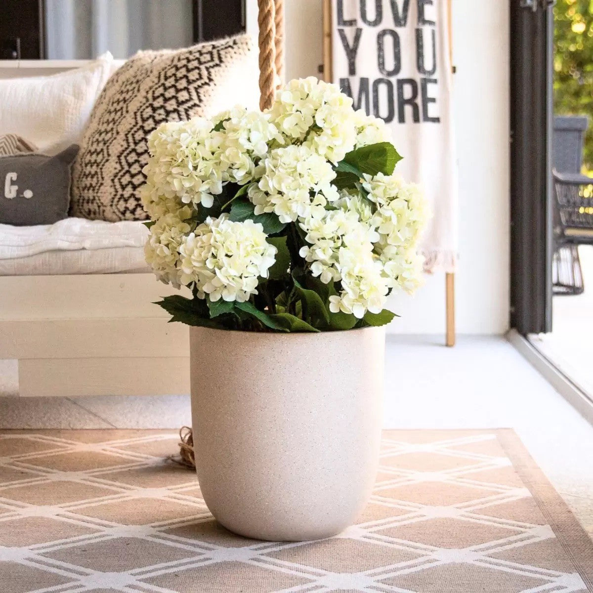 Artificial Hydrangea in Planter, New + Free Delivery