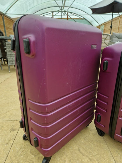 Rock Byron 3 Piece Hardside Luggage Suitcase Set in Purple - Ex-display