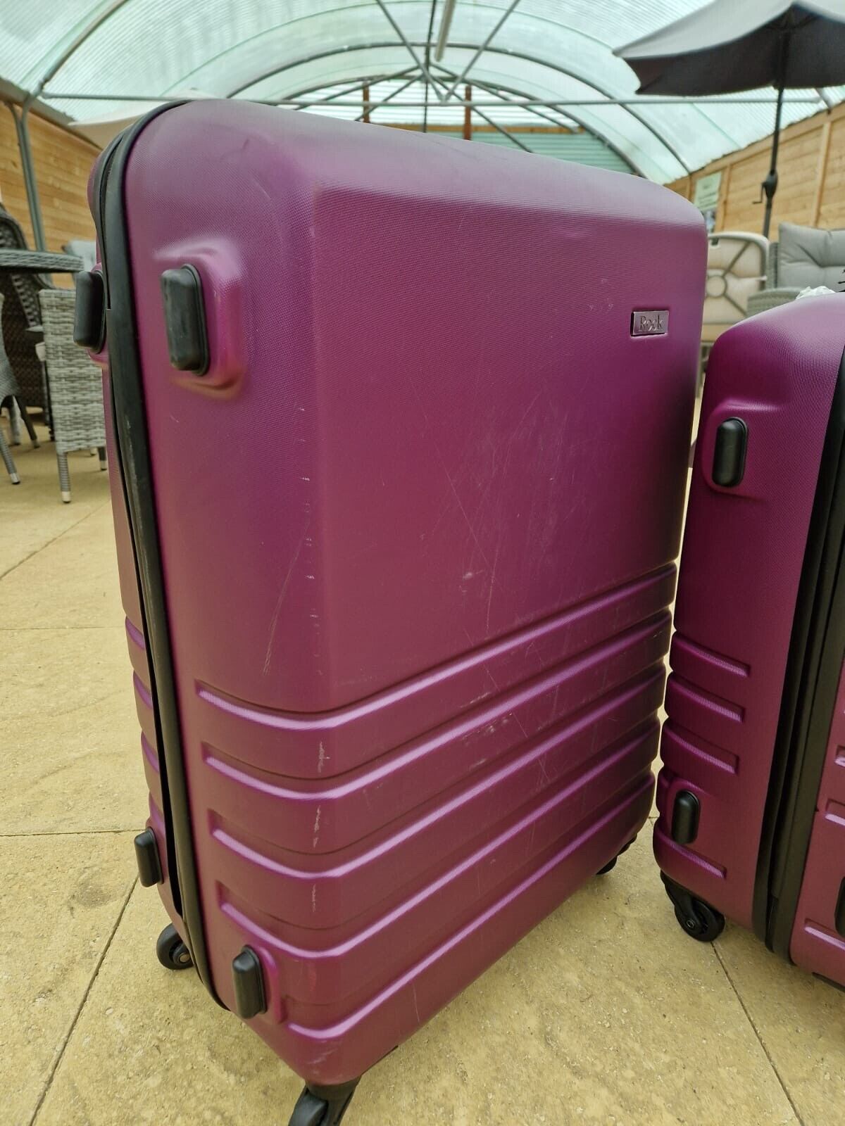 Rock Byron 3 Piece Hardside Luggage Set in Purple - Used-