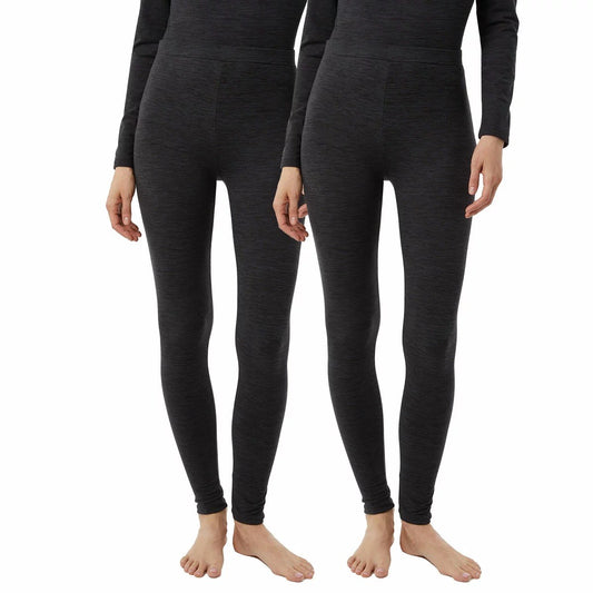 32 Degrees Heat Neo Plush Base Layer Legging 2 Pack In Black, Medium