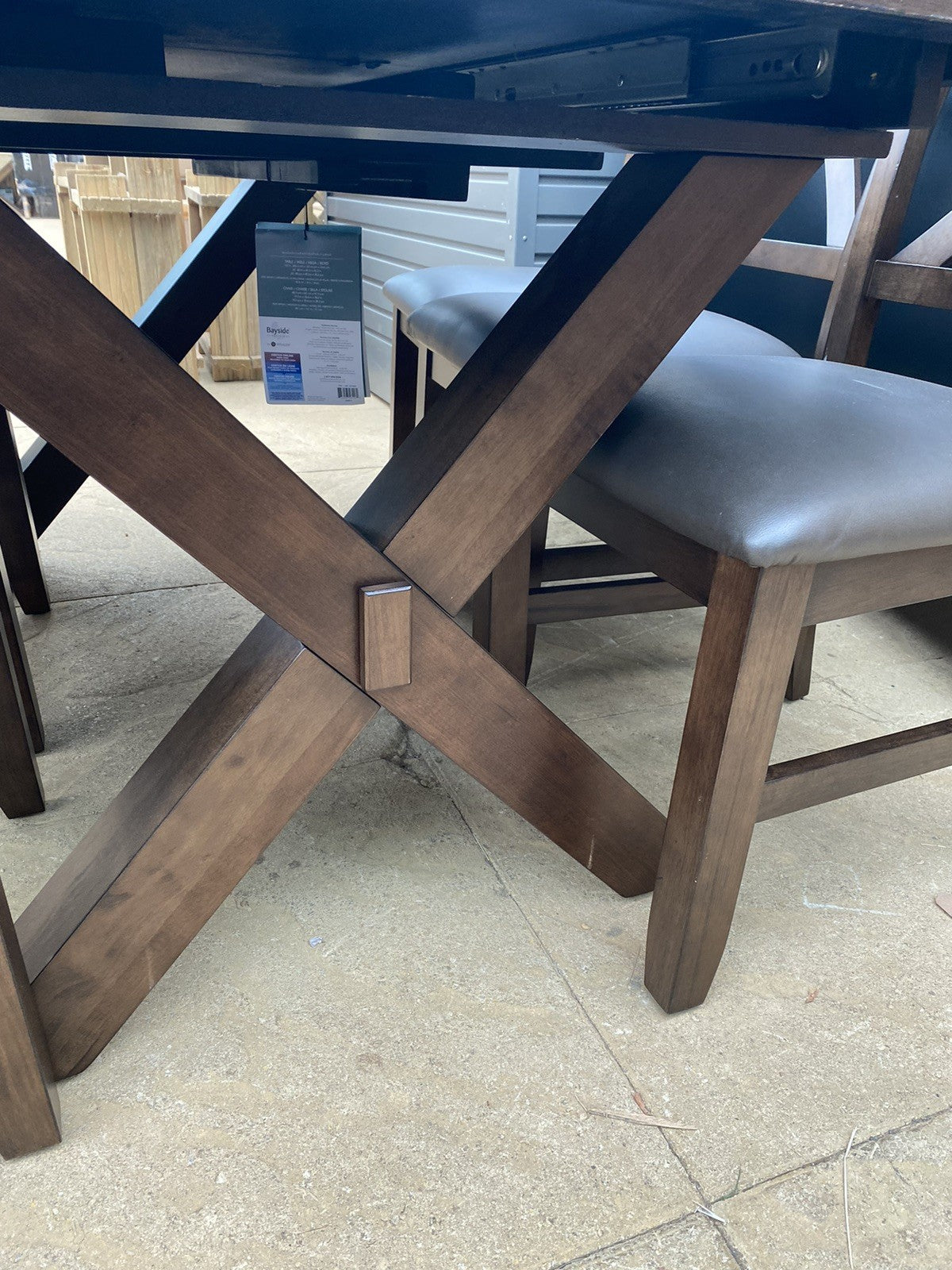 Blakely Wood Extending Dining Table + 6 Cross Back Chairs